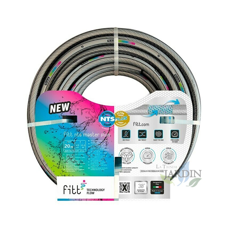SUINGA Manguera de riego Master Plus NTs Skytech Gris 19mm, 25 Metros | Manguera de Jardín | Riego