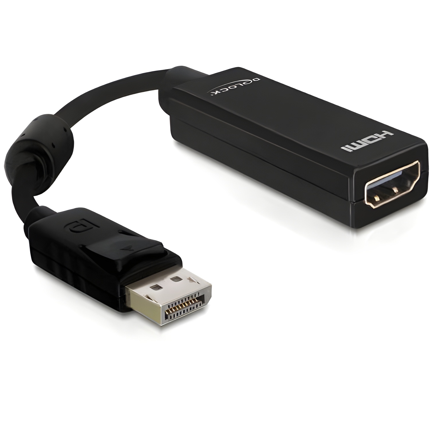 DeLOCK Adaptador Display Port St.> Hdmi De Alta Velocidad-BU. 0,22 M De Ferrita [BK], Negro