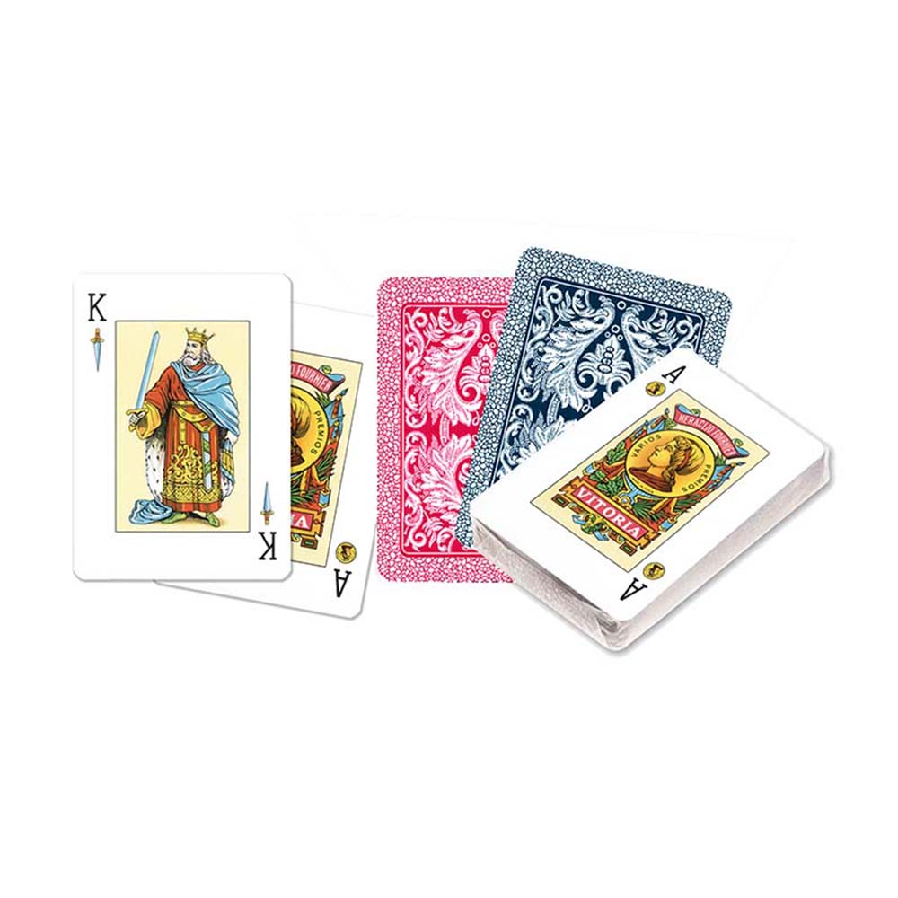 Fournier Baraja poker español de 55 cartas Juego mesa Jugar Rabino Ramundino Canasta Remigio Familia Adultos Camping Piscina Playa En celofán Reverso rojo o azul Calidad media Casino Divertido Diversión 3 monos o jokers Bufón