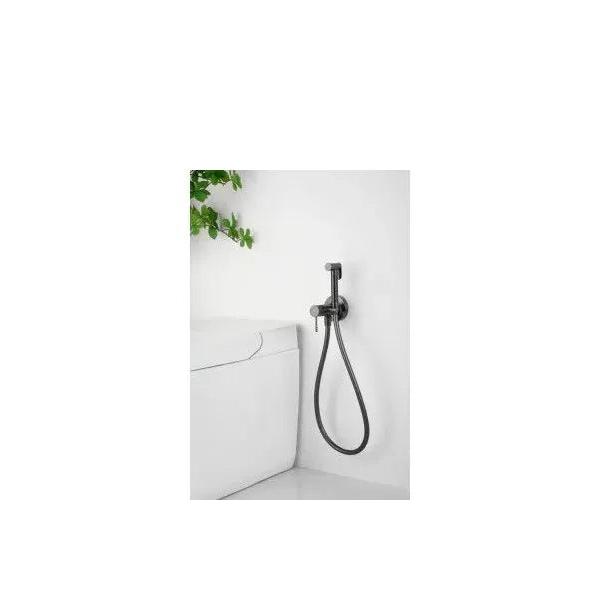 IMEX GENOVA RDG053/BGM Grifería monomando empotrada para bidé hecha de latón acabado negro metalizado
