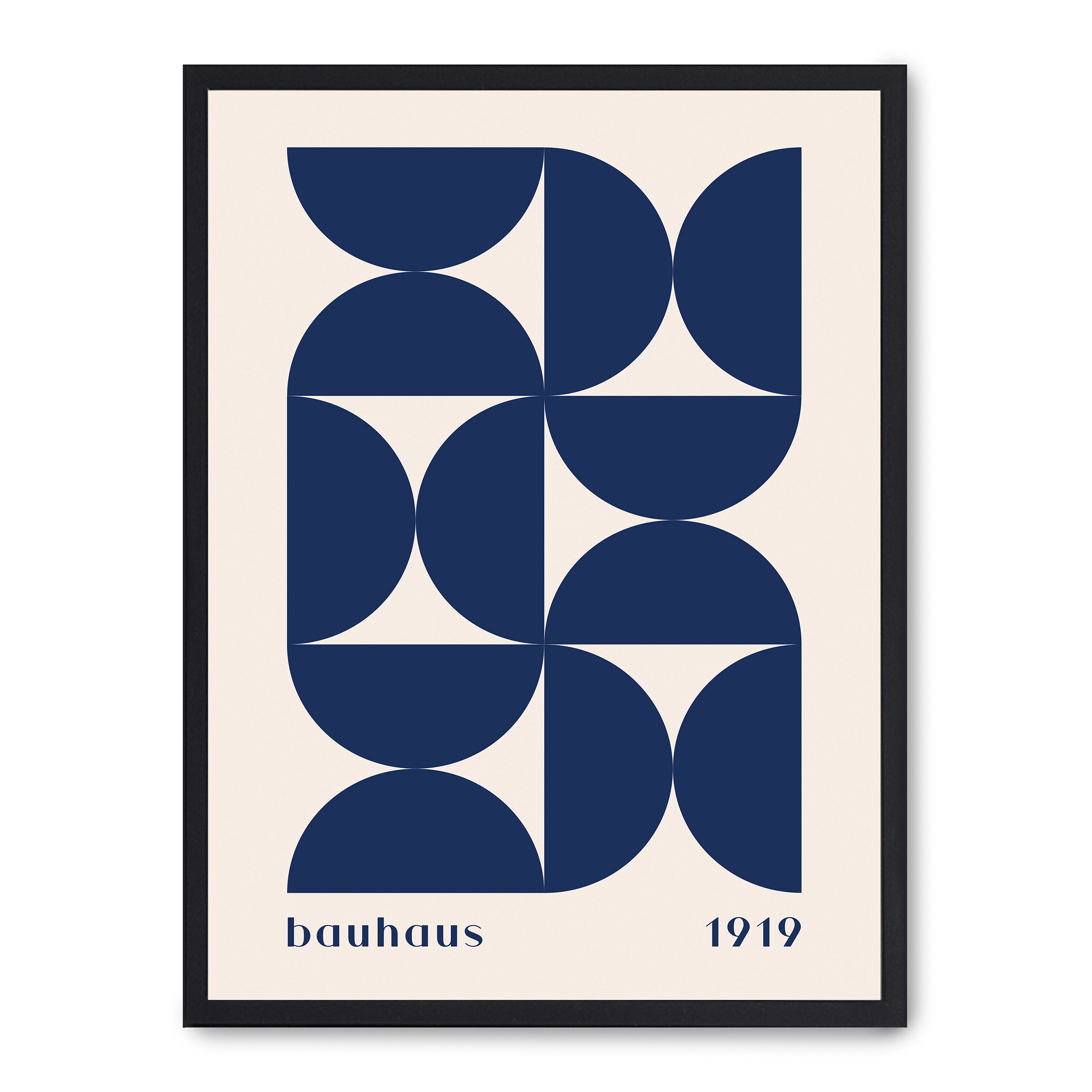 Cuadro bauhaus blue forms ii 30x40cm, Póster impreso en papel de primera calidad de 180gr, montado sobre marco de madera MDF acabado en negro., Arte - Bauhaus