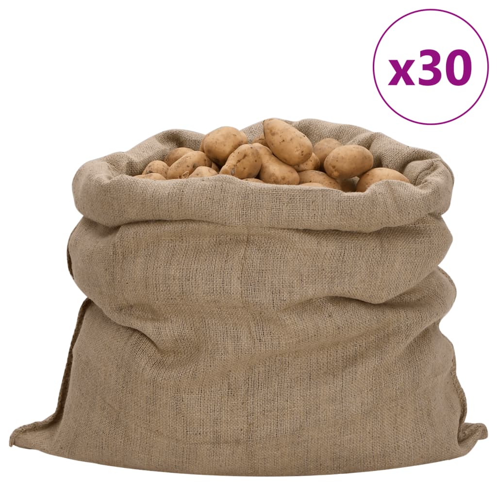 vidaXL Sacos de Yute Bolsa de Arpillera (30 unidades) 100% Yute 340 g/m² Dimensiones 60 x 105 cm, 65 x 135 cm, 100 x 110 cm