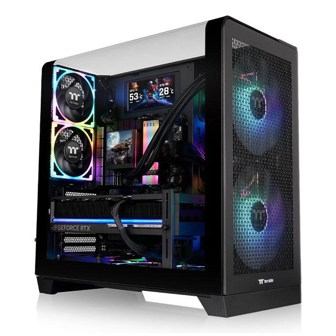 Thermaltake - Caja de PC View 390 Air Midi Tower para gaming con paneles de vidrio templado, flujo de aire optimizado y puertos USB 3.0 frontales, compatible con ATX/Micro-ATX/Mini-ITX