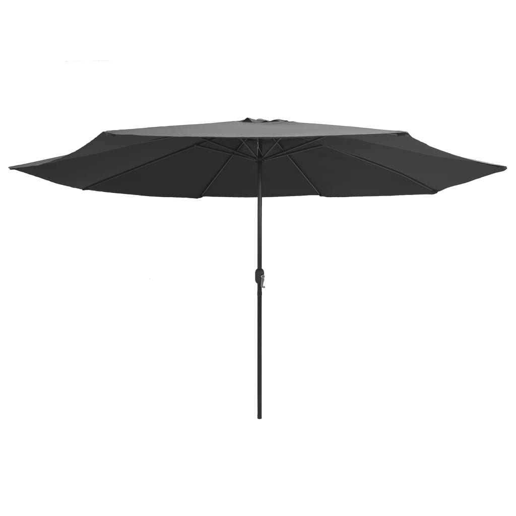 vidaXL Sombrilla de exterior con palo de metal 390 cm Color Blanco arena, Verde, Antracita