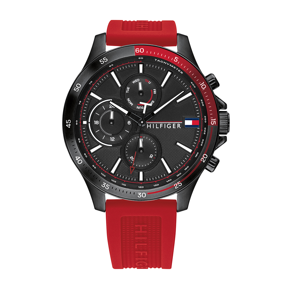Reloj de Hombre Tommy Hilfiger 1791722, Esfera Negro de 46 MM + Caja de Regalo Elegante