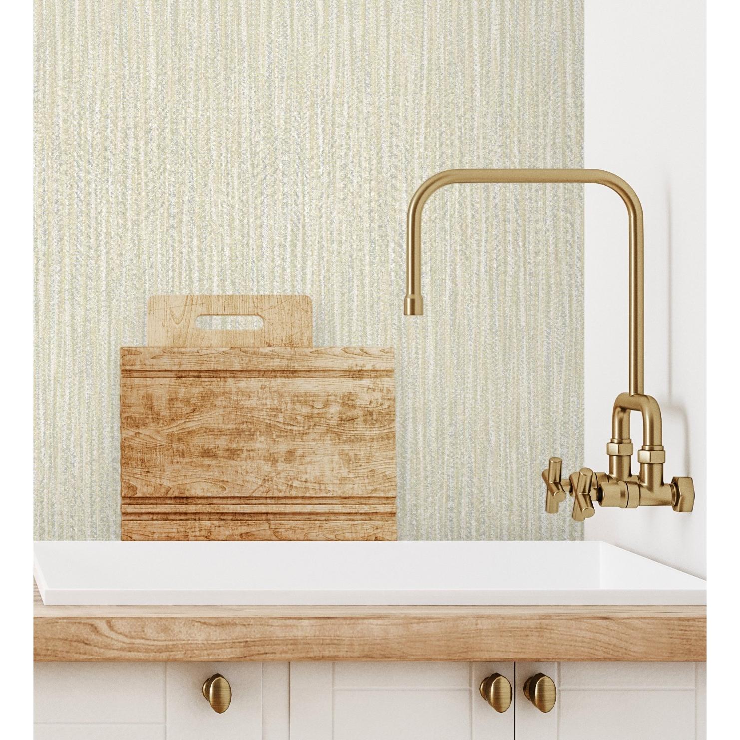 Papel pintado vinílico ecológico efecto textura de tela lino en relieve - Payton 680678 de GAULAN - Rollo de 10 m x 0,53 m