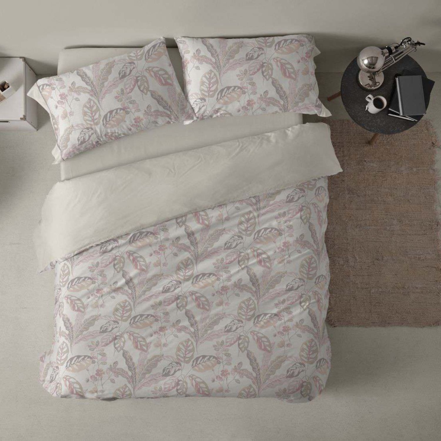 Funda Nórdica BURRITO BLANCO 50% Algodón Diseño Tropical Greige - Tacto Suave, Fácil Planchado, Alta Durabilidad - Cama 90-200cm