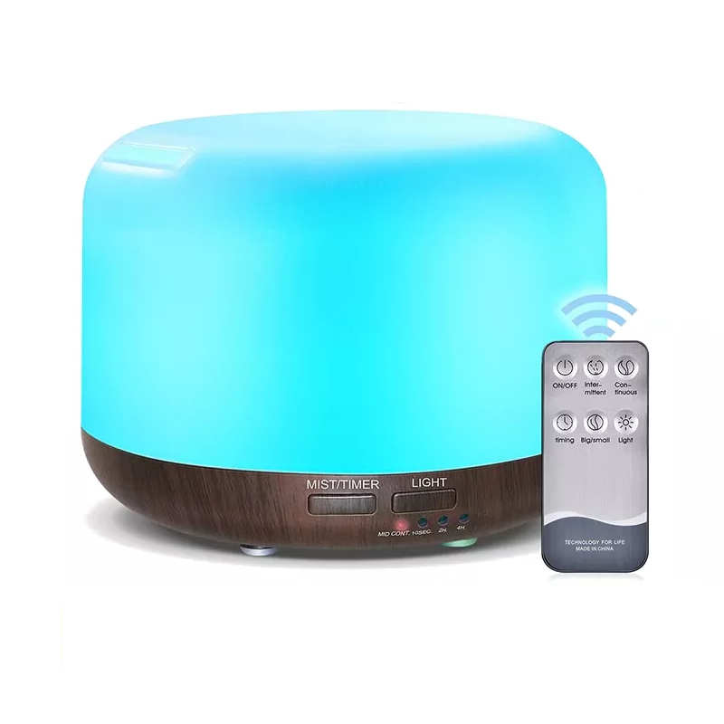 Humidificador Difusor de Aceites Esenciales Ultrasónico de 300ML con Mando a Distancia, Luz LED de 7 Colores Difusor Aromaterapia para Bebé, Yoga, Habitación, Relajante