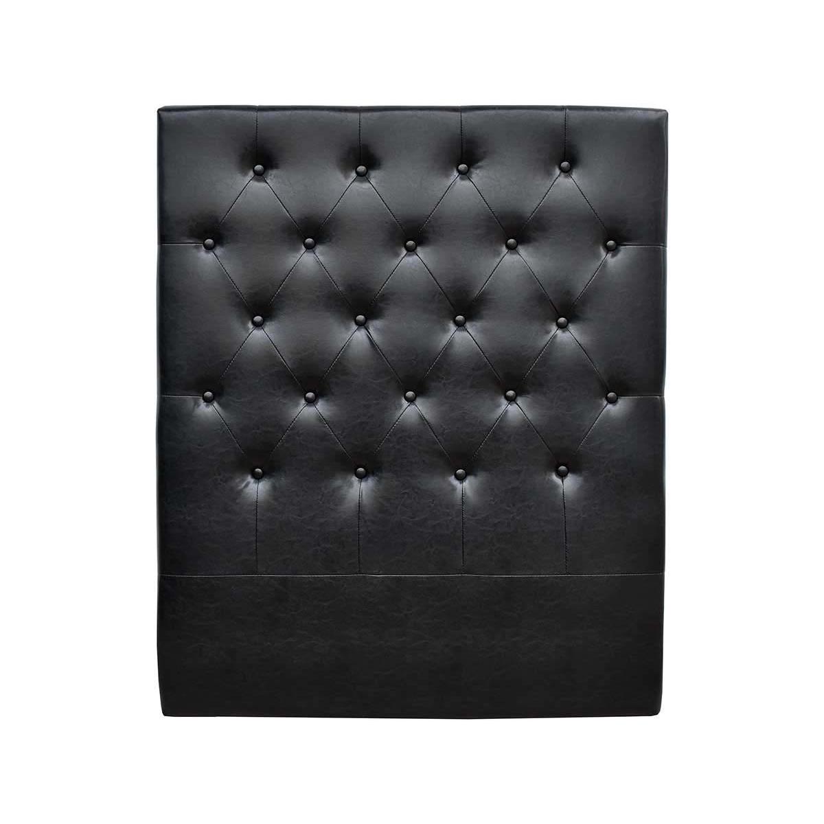 Habitat y Jardin - Cabecero de cama acolchado 90 cm "Déco" en PVC - Negro