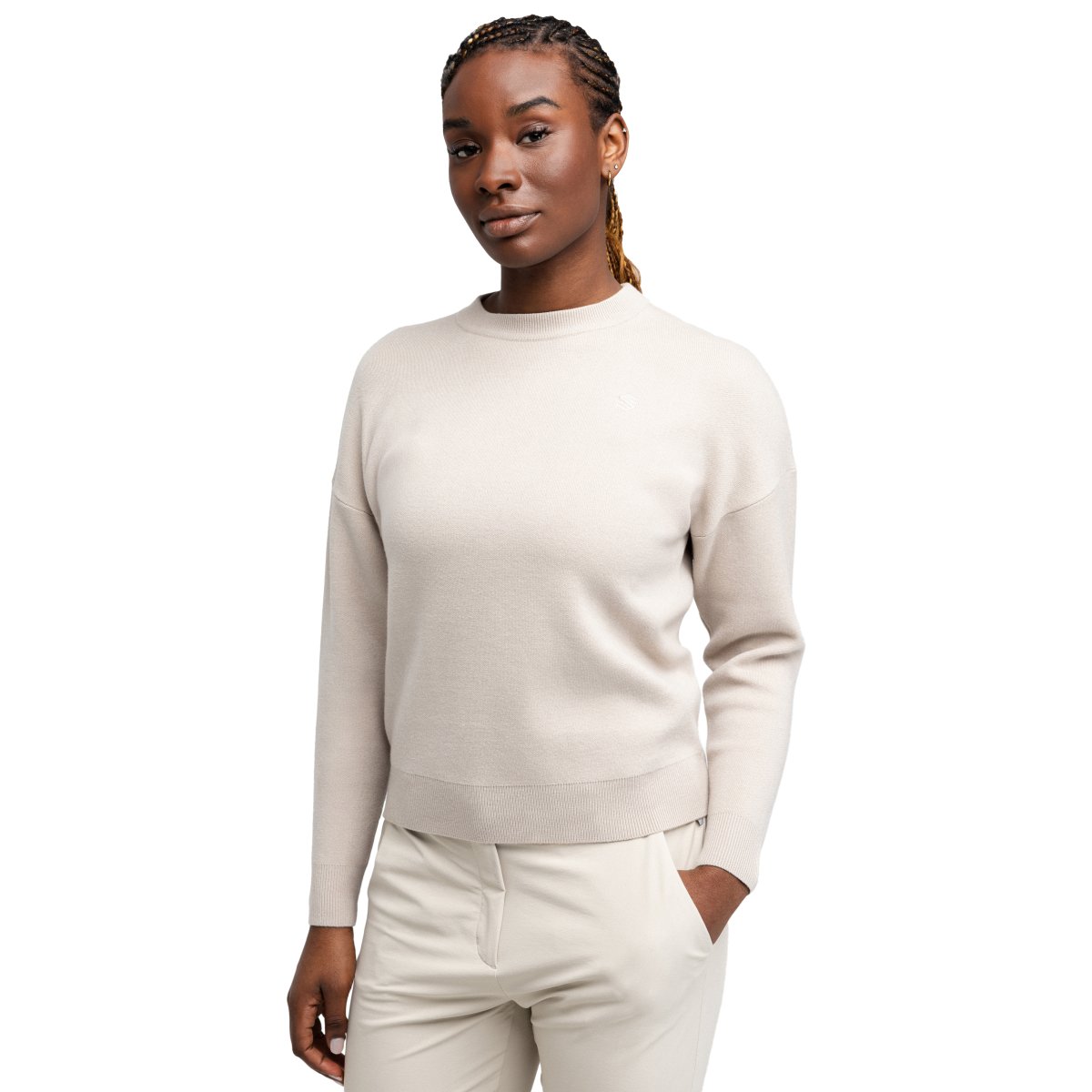 SIROKO - Jersey de Punto BIRDIE Cuello Redondo Colección Golf en color Blanco Mujer_