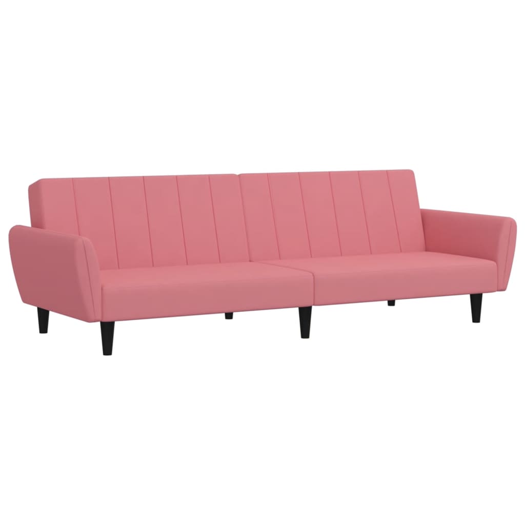 vidaXL Sofá cama de 2 plazas terciopelo rosa