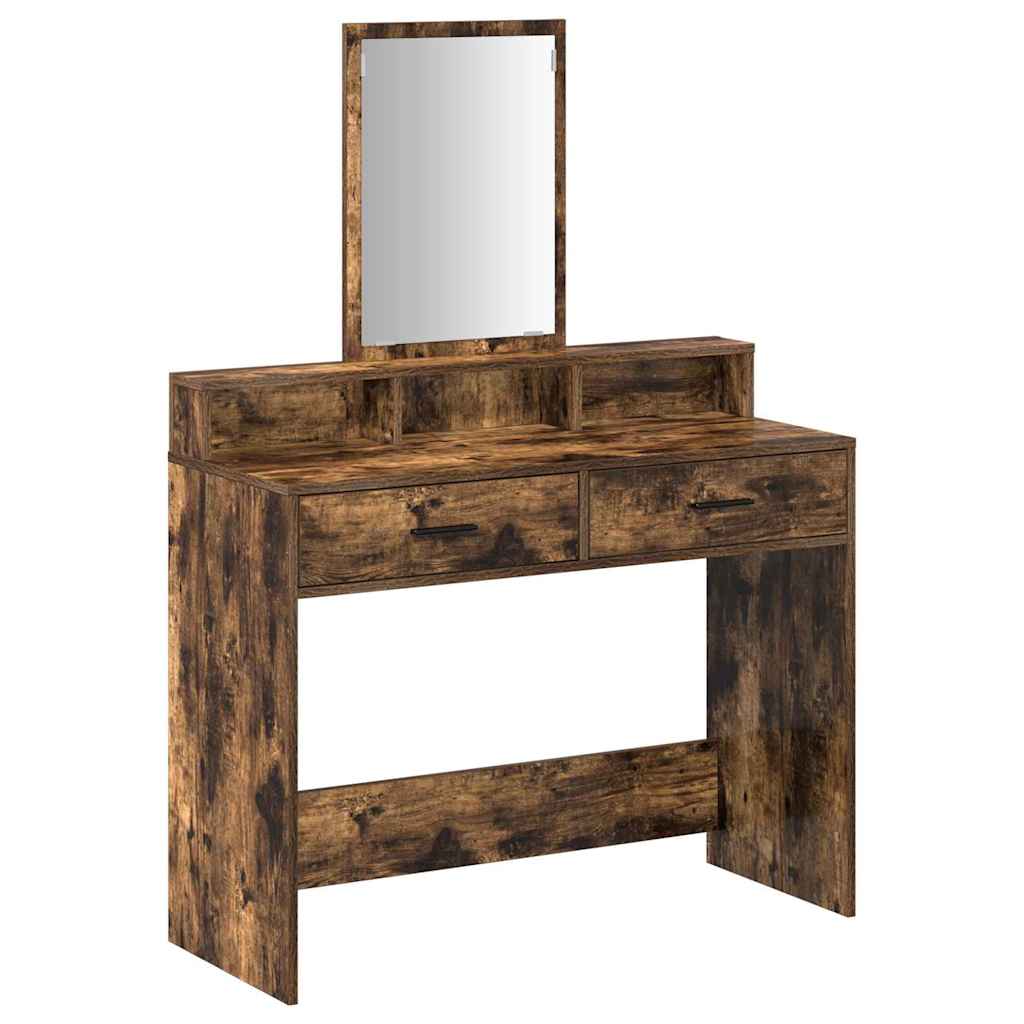 vidaXL Mesa Tocador con cajón Roble ahumado 100 x 41 x 140 cm