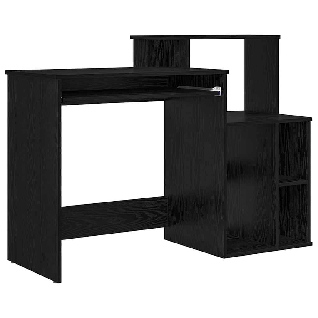 vidaXL Escritorio con cajón Roble Negro 120,5 x 44 x 88,5 cm