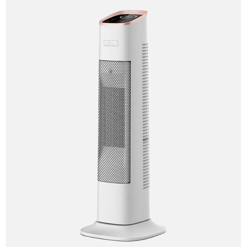 FABRILAMP Termoventilador Ceramico Vertical 2000w blanco/oro protección contra sobrecalentamiento, Interruptor Antivuelco y rejilla de protección. Viene con MANDO A DISTANCIA y TEMPORIZADOR 1-12H INCLUIDO, OSCILANTE.62x23,5x23,5cm TOP CALIDAD GARANTIZADA
