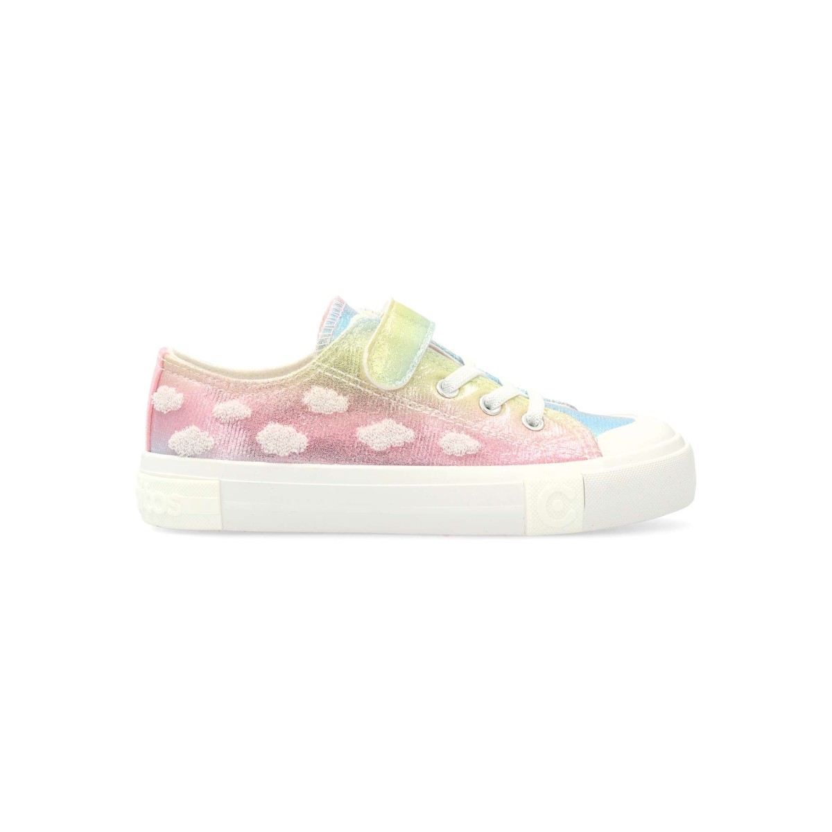 Conguitos - Zapatillas deportivas bajas Nubes Multi para niñas, de lona con suela y puntera de goma, plantilla acolchada y estilo casual