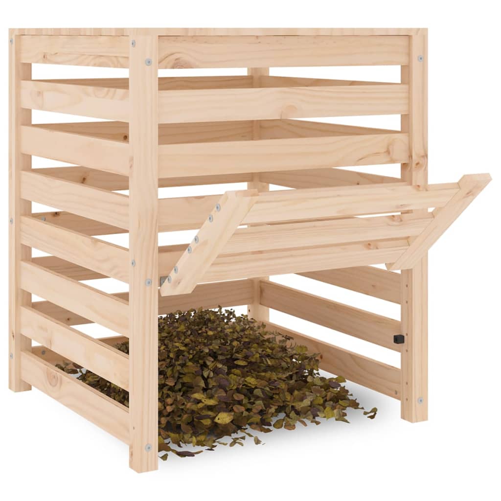 vidaXL Compostador de 63,5x63,5x77,5 cm compostadora Color Pino natural,  Pino blanco,  Pino gris y mas