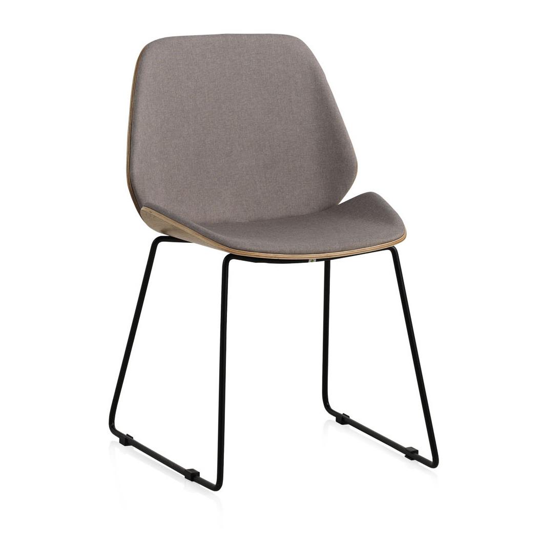 Silla De Madera Tapizada Patas Metálicas Negras, Pack 2 Unidades El mejor complemento para tu hogar. Fijalo