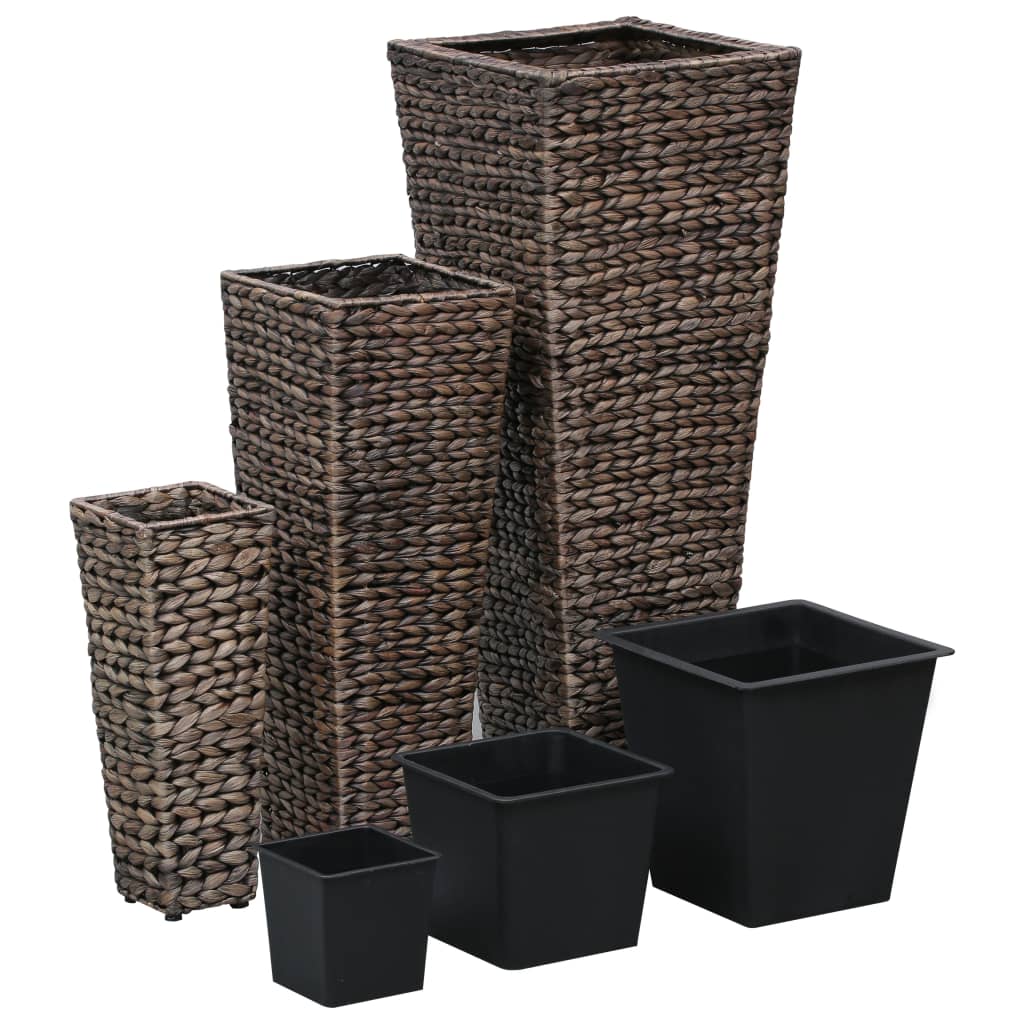 vidaXL Conjunto de arriates 3 piezas jacinto de agua Color Marrón,  Marrón oscuro,  Negro y mas