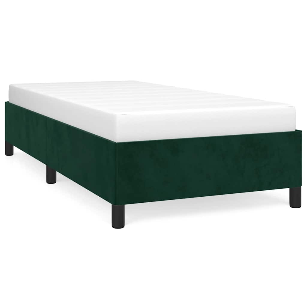 vidaXL Estructura de cama sin colchón terciopelo verde oscuro 90x190cm