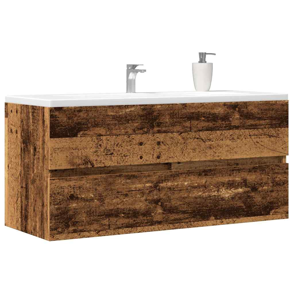 vidaXL Armario para lavabo contrachapada 100x38,5x45 cm en color Gris hormigón/Roble ahumado/Marrón roble y más | almacenamiento funcional diseño moderno para baño dormitorio sala