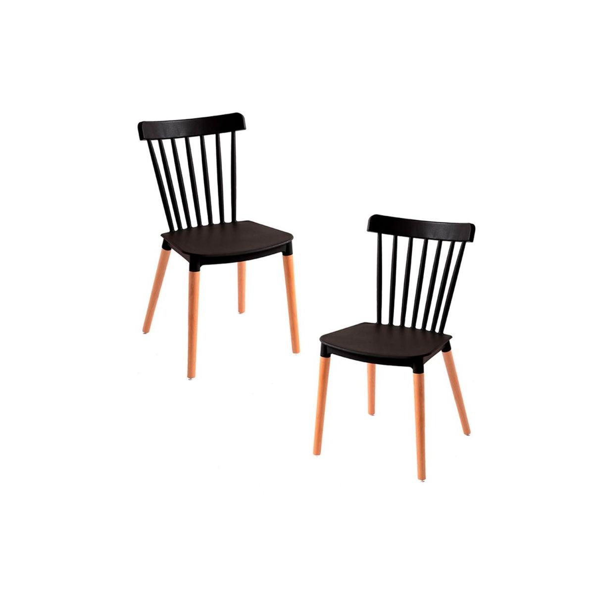 Regalos Miguel - Packs Sillas Comedor - Pack 2 Sillas Leka - Negro