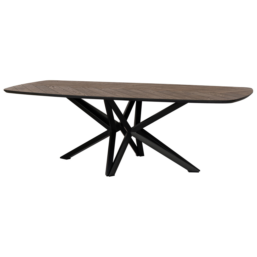 Wonderlust Deco - Mesa de comedor danesa de madera/dm color nogal oscuro 240x100x77 Marrón 240x100x77h cm