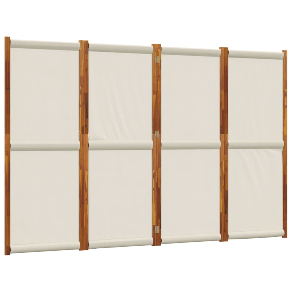 vidaXL Biombo divisor de 4 paneles 280x180 cm en color Gris claro/Taupé/Blanco crema y más