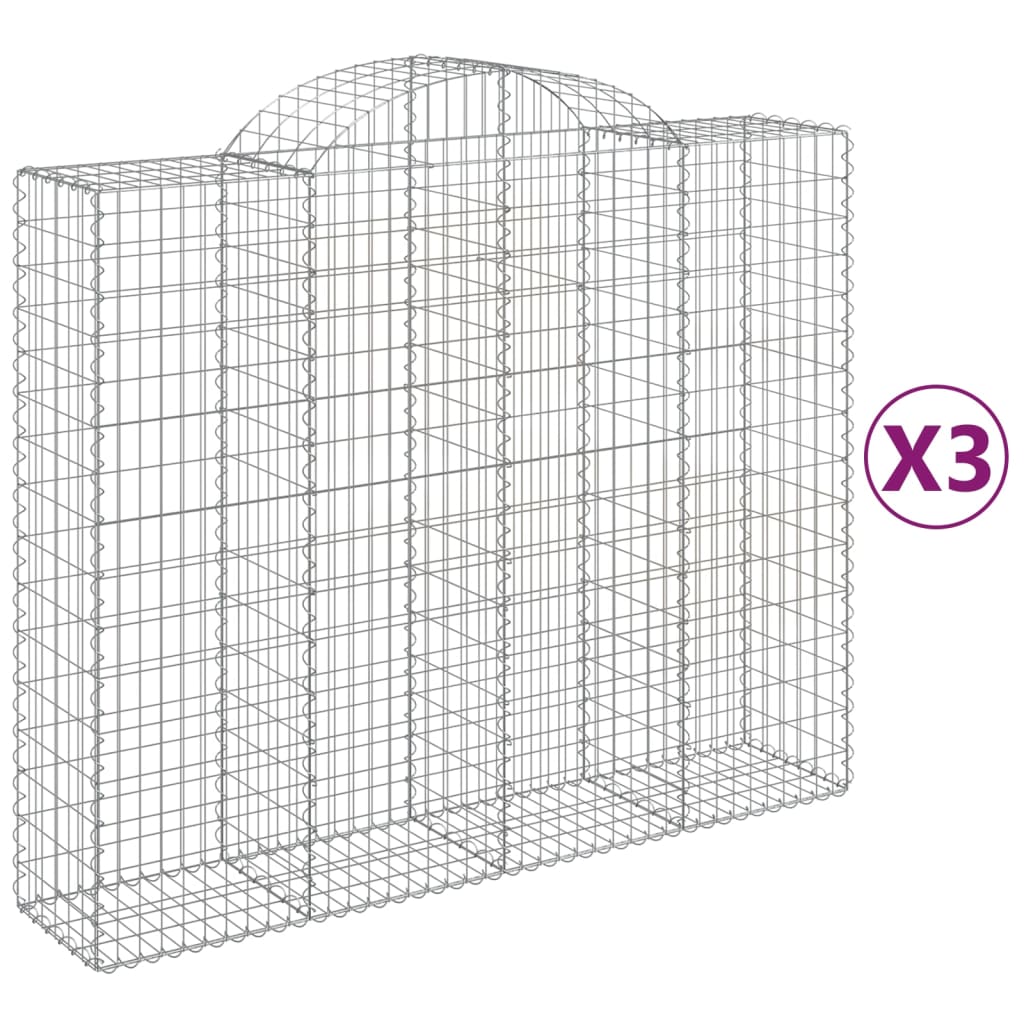 Cestas de Gaviones Vidaxl Forma de Arco Hierro 200 X 30 X 40/60 Cm