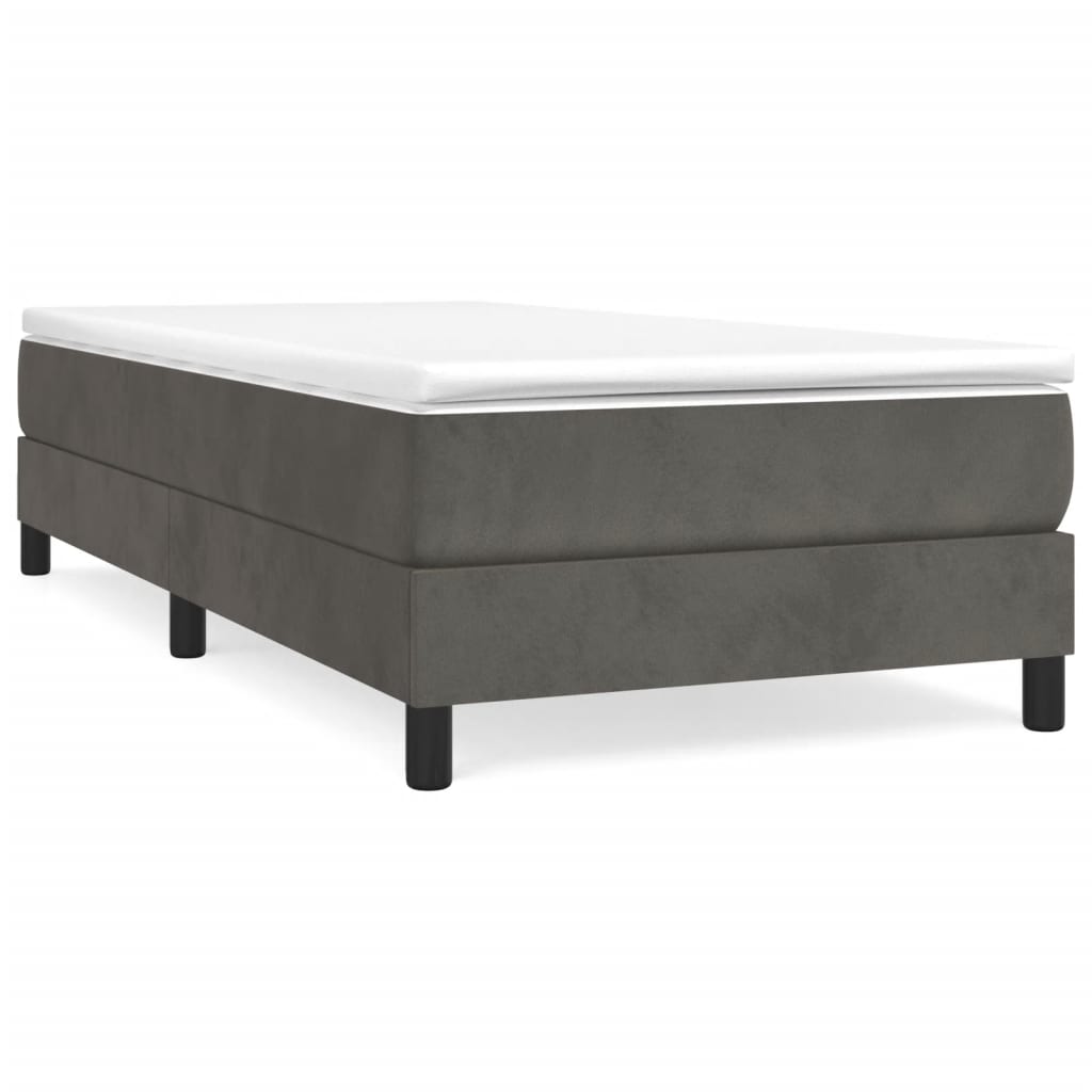 vidaXL Estructura de cama con somier terciopelo gris oscuro 90x200 cm
