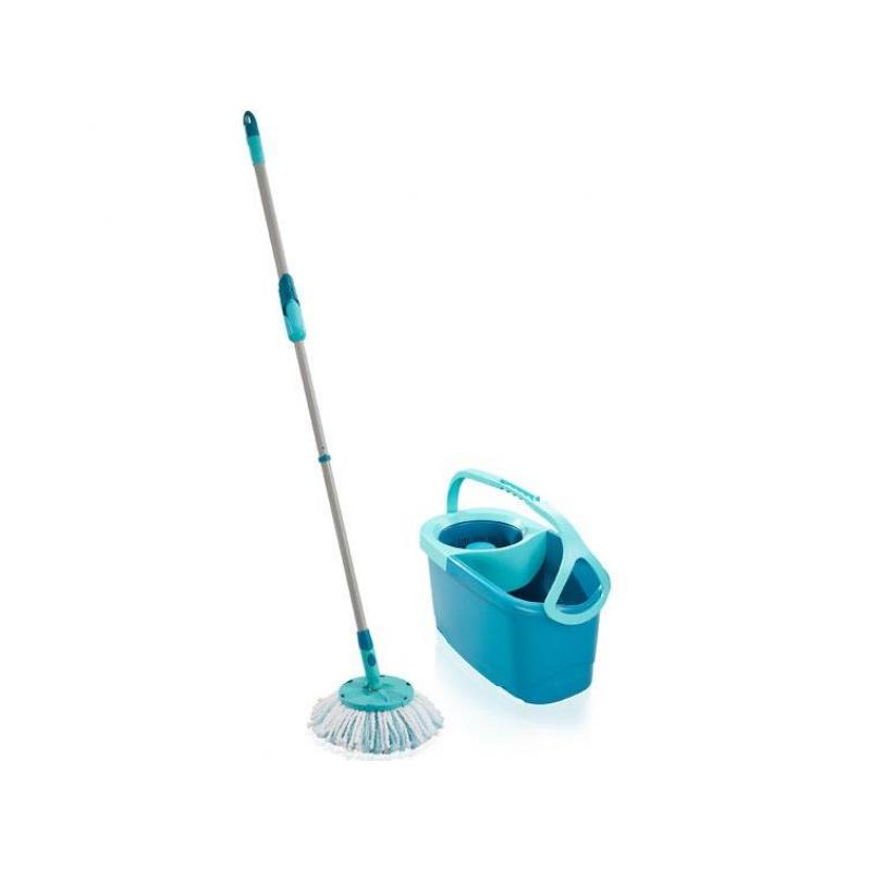 Fregona Leifheit Clean Twist Giratoria Redonda con Ruedas cubo Tanque individual Azul