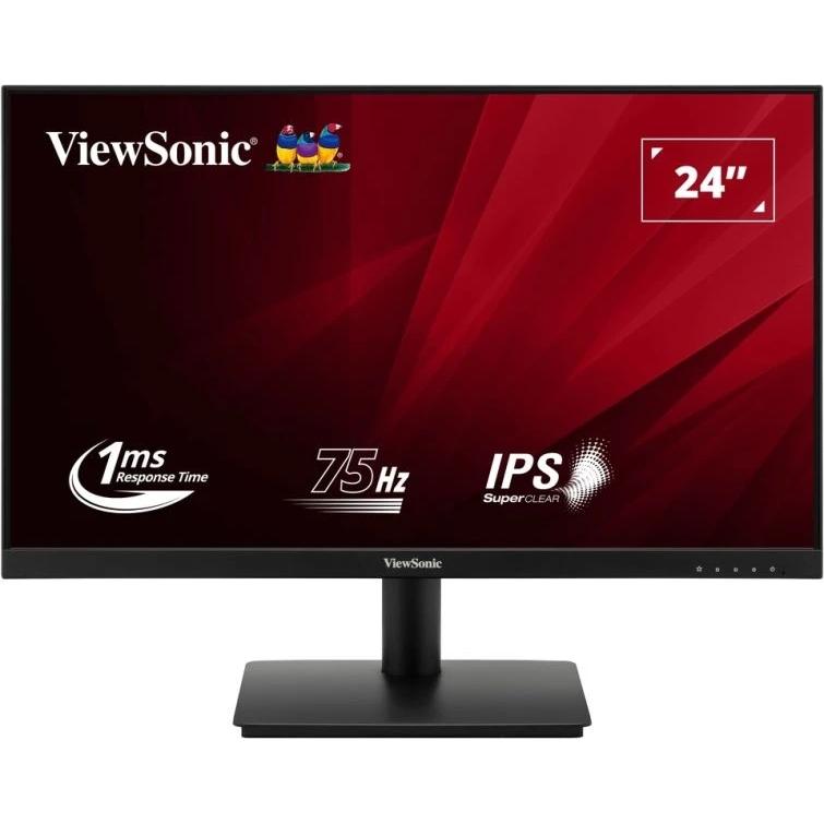 Viewsonic monitor 23.8” led ips fullhd 75hz - respuesta 1ms - angulo de vision 178º - 16:9 - vga, hdmi - vesa 75x75mm - color negro