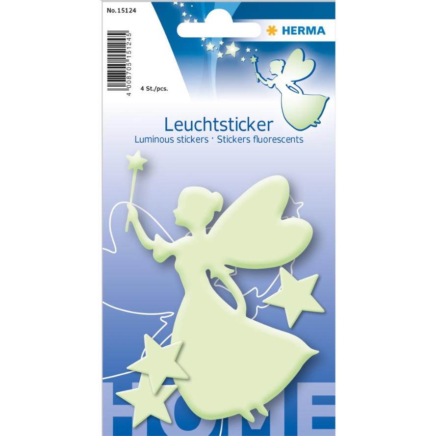 Herma - Pegatinas reflectantes, fijación permanente, 5 pegatinas fluorescentes por paquete