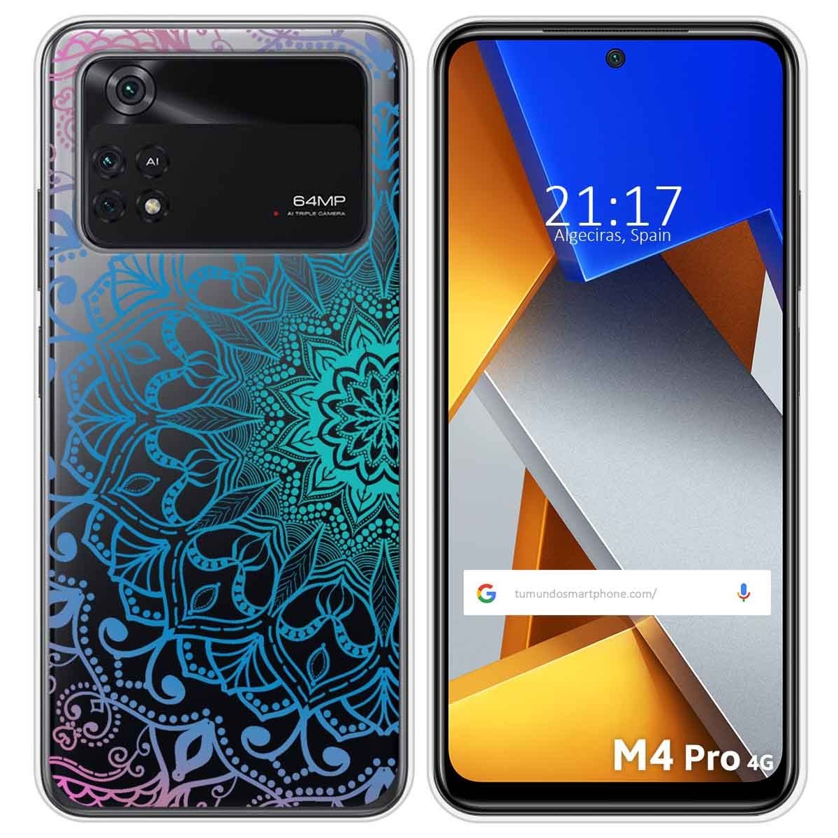 Funda Silicona Transparente para Xiaomi POCO M4 Pro 4G diseño Mandala Dibujos