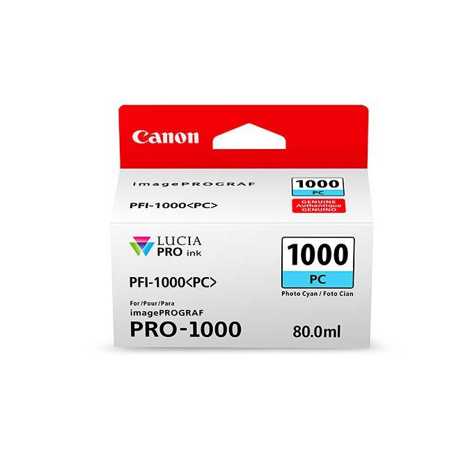Canon - Cartucho de tinta Pfi-1000Pc cian para impresoras Pro-1000, ideal para fotografía profesional con colores vibrantes y alta precisión