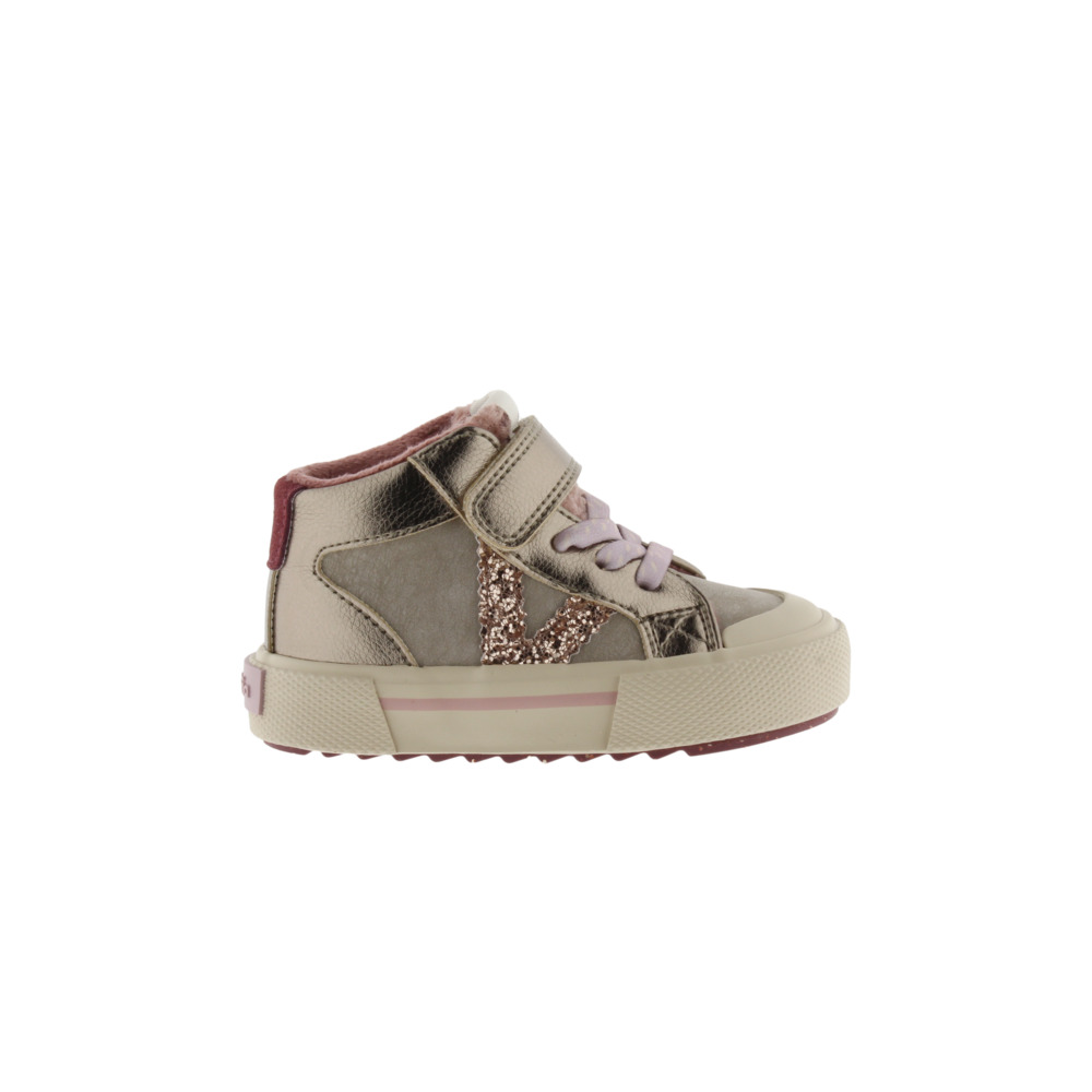 Victoria Tribu Zapatillas abotinadas metalizadas con logotipo de glitter y tira adherente 1065203