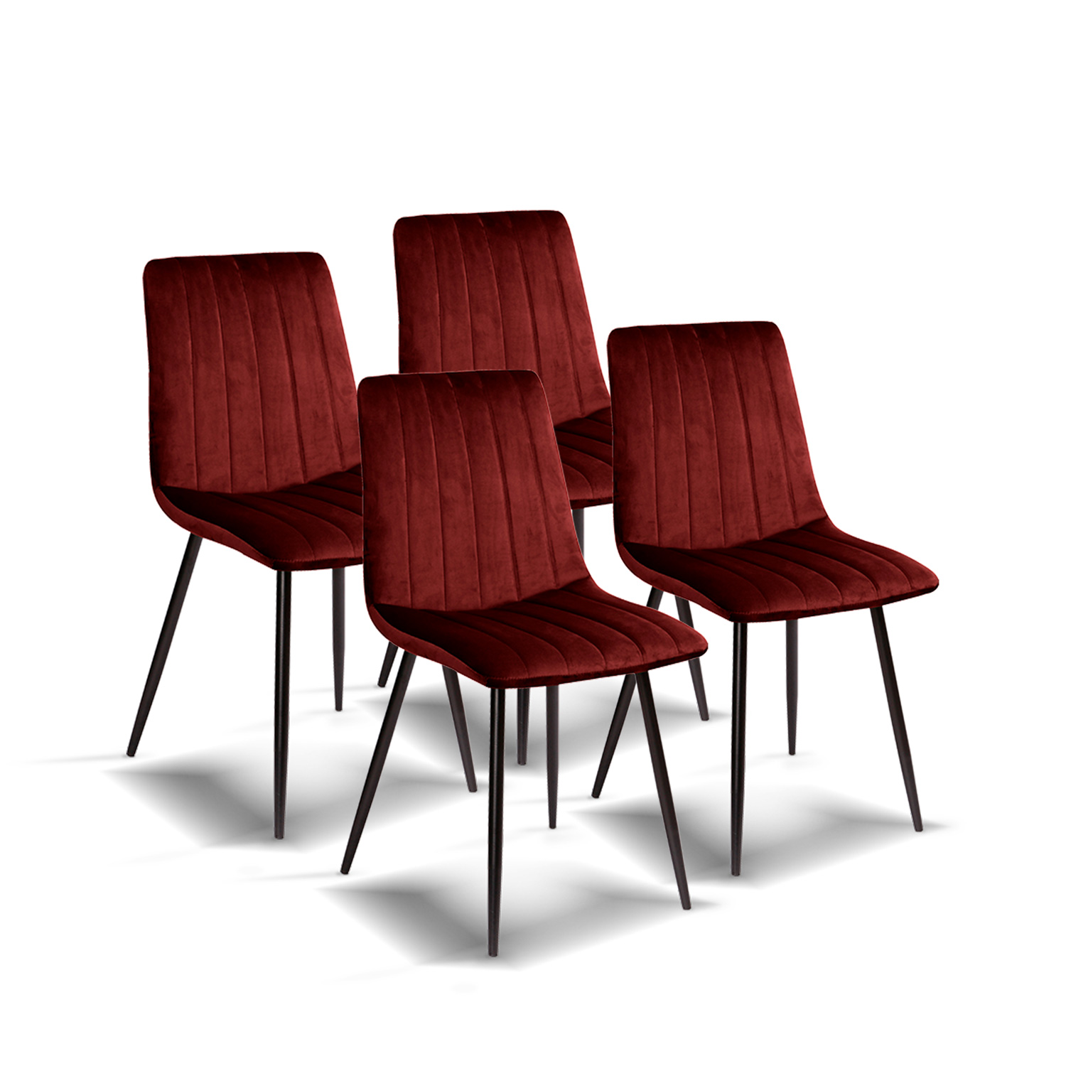 Furniture Style S.L. - Pack de 4 Sillas de Comedor Vintage Modelo Iria en Terciopelo