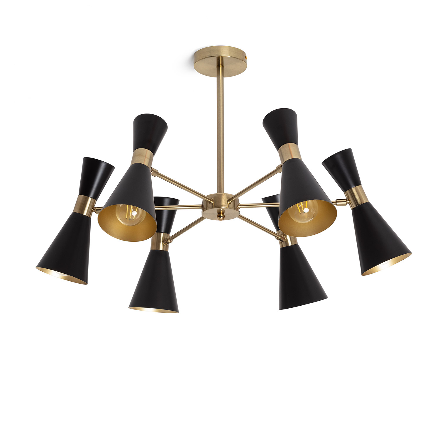 Ledkia Lámpara de Techo Aluminio 6 Focos Jigger Negro