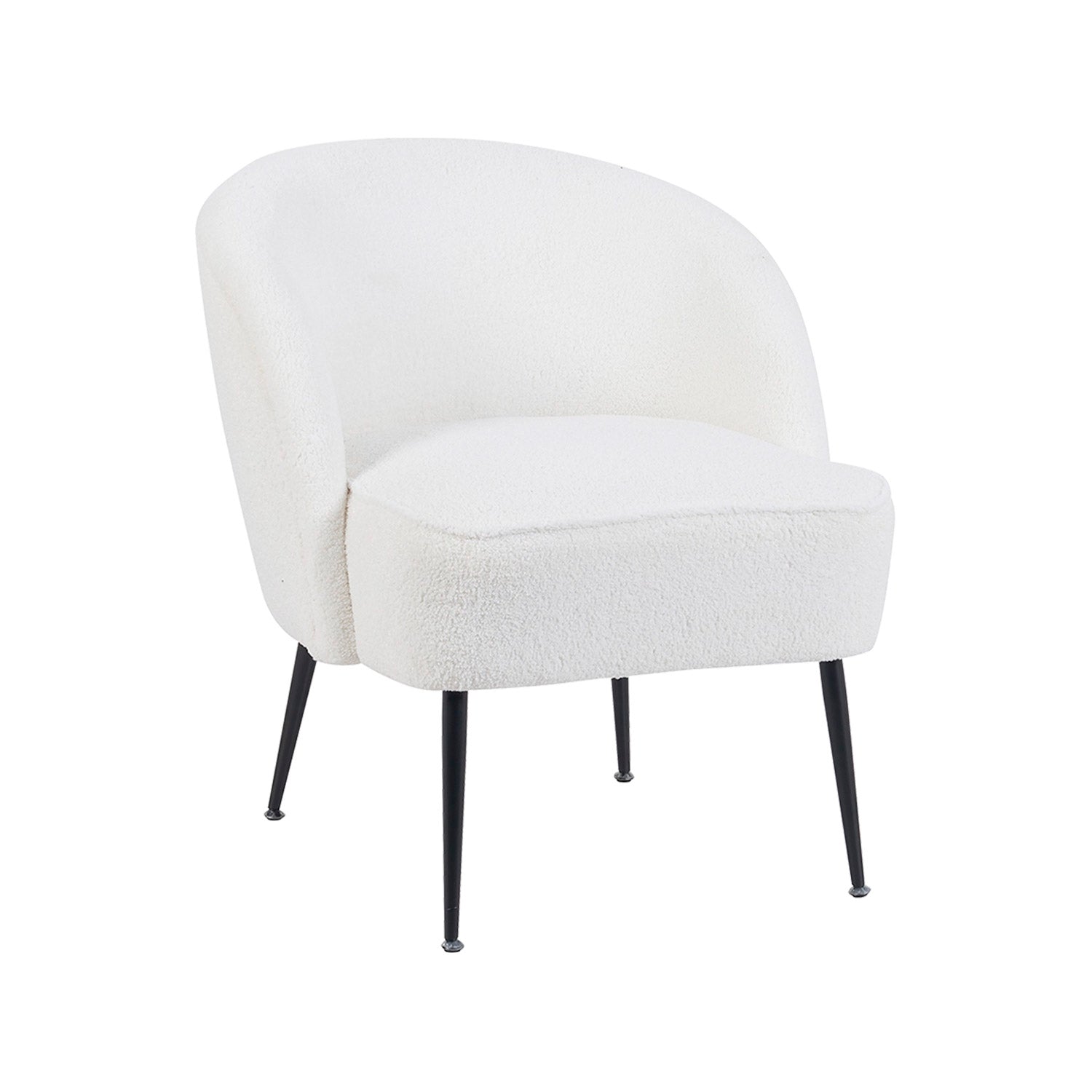 Sillón tapizado en teddy emma  blanco para hogar moderno mueble de almacenaje  - Homekit
