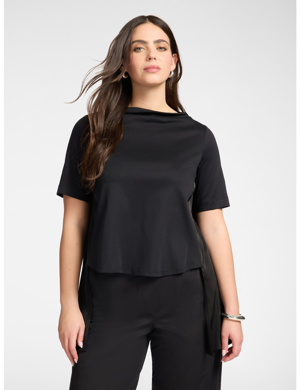 Elena Mirò - Camiseta de algodón con volante detrás