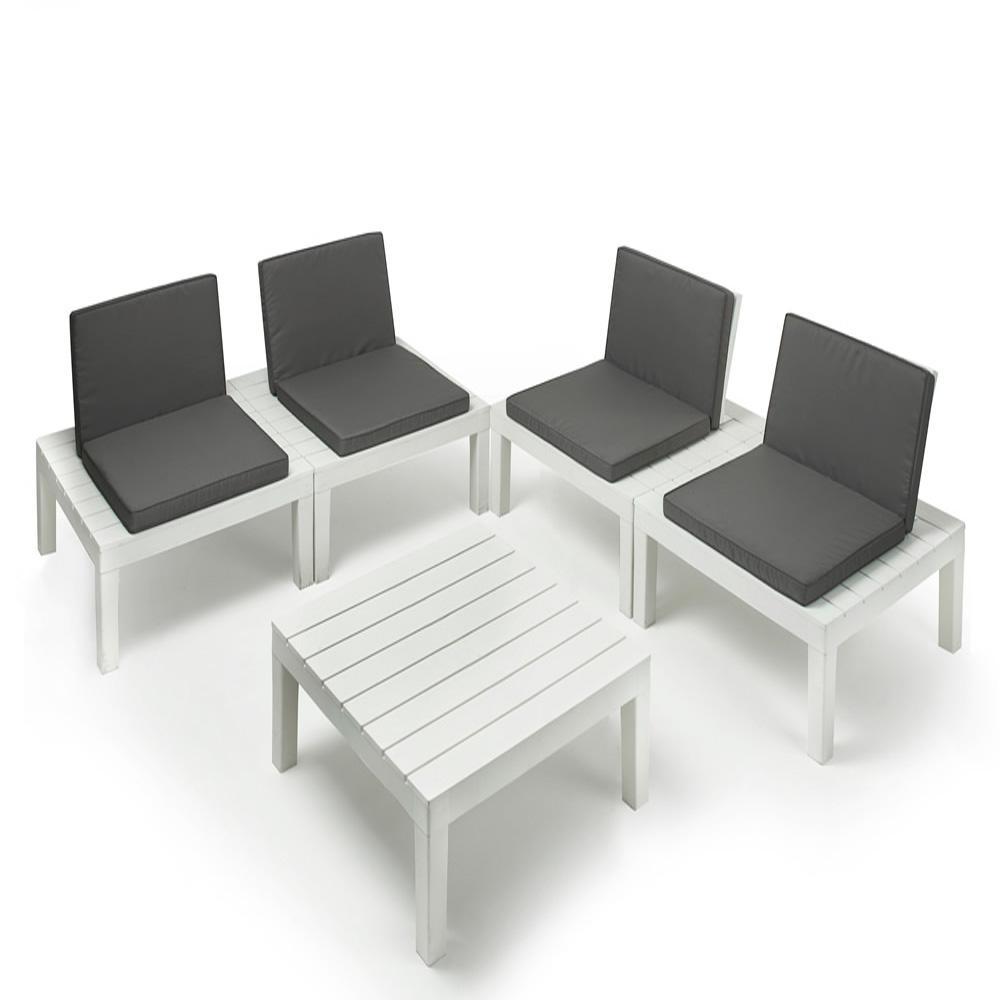 Tresillo api + cojines blanco conjunto