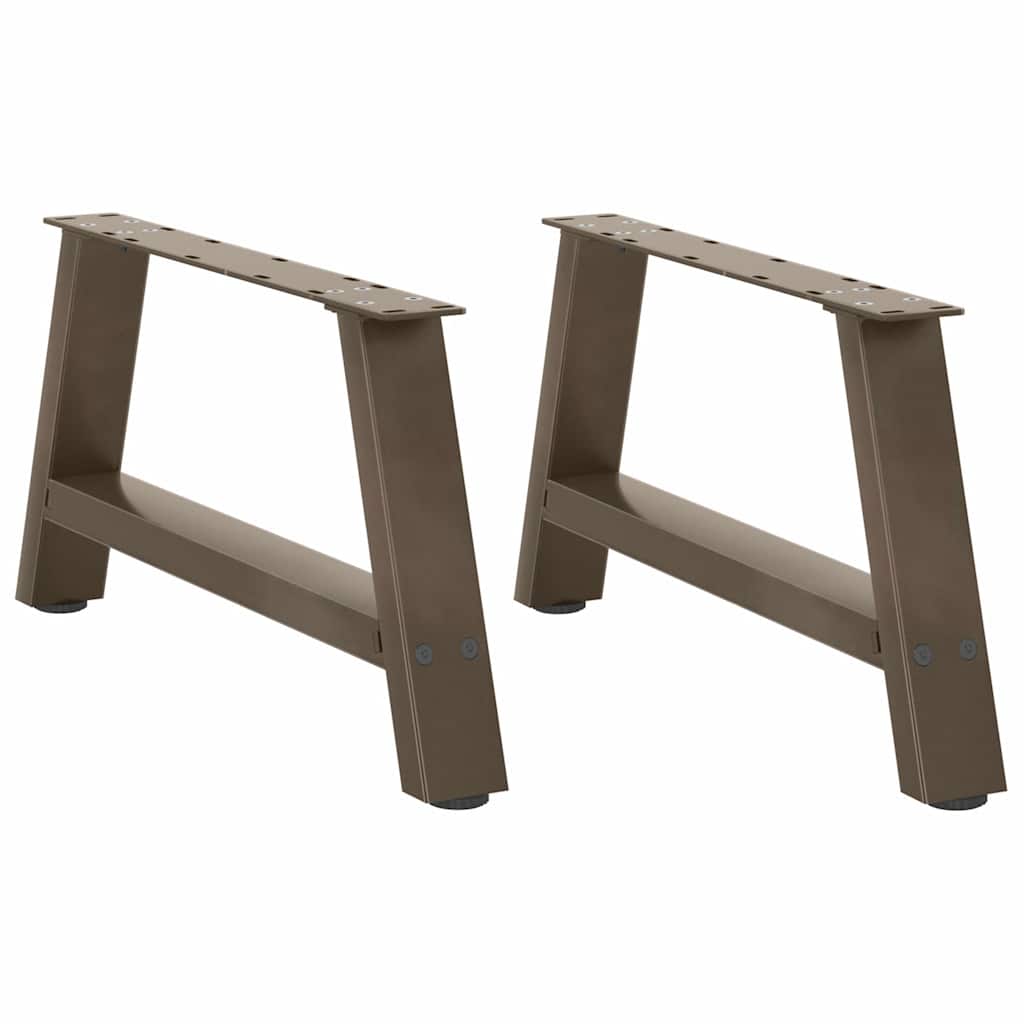 vidaXL Patas para mesa de centro en forma de A (2 unidades) 70 x (30-31) cm, acero