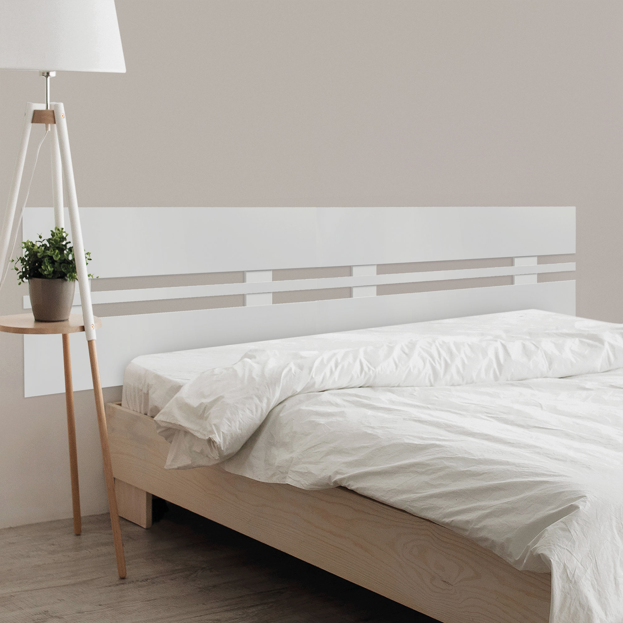 DHOME Cabecero de Madera reciclada DM Horizontal Ancho DUAL Cama Palets Herrajes incluidos