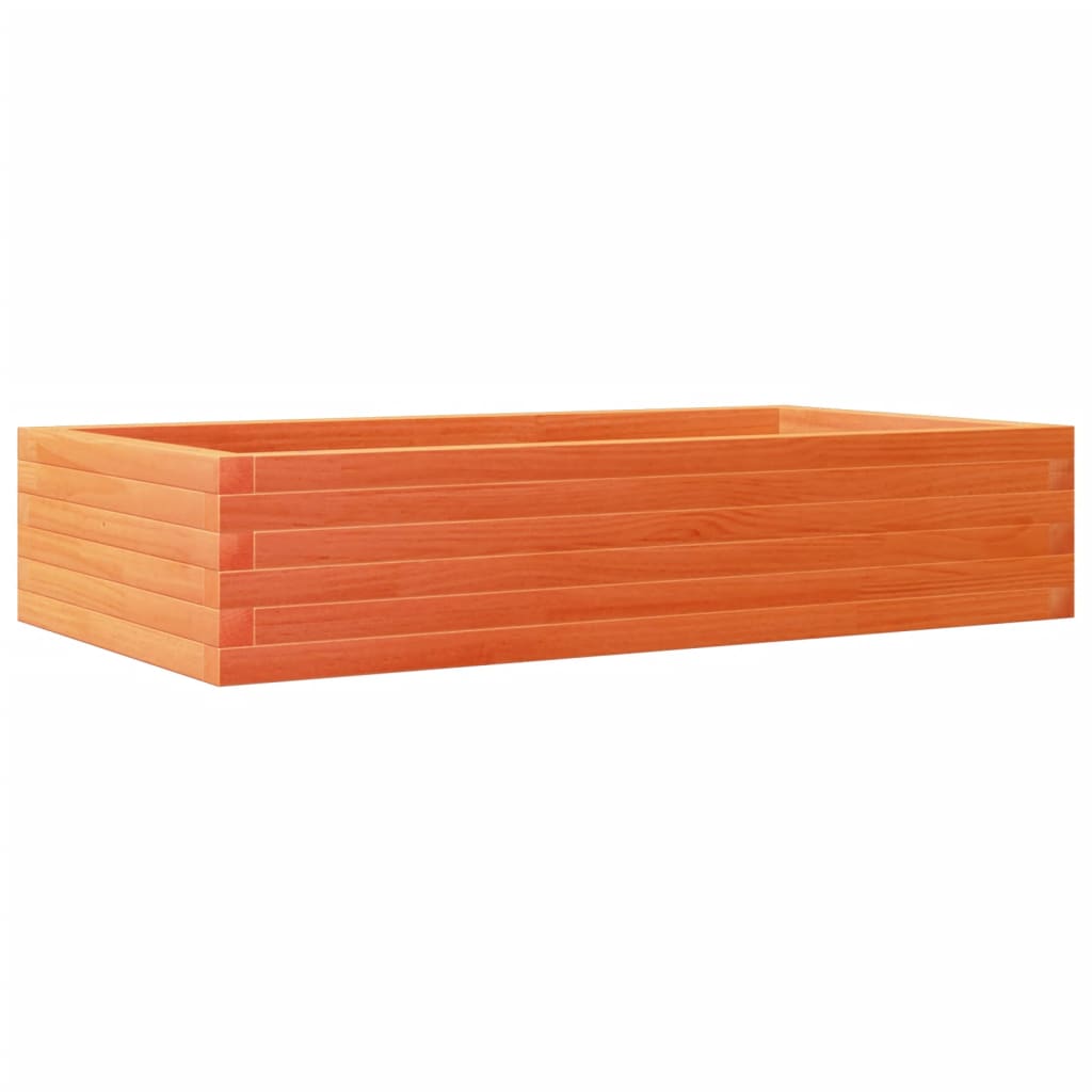 vidaXL Jardinera de madera maciza de pino 110x60x23 cm Color Pino natural,  Blanco,  Marrón cera y mas