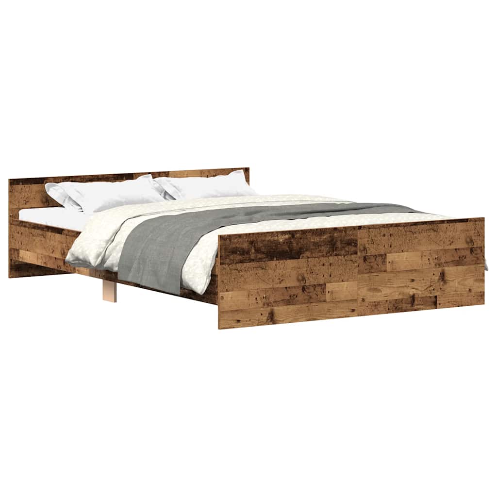 vidaXL Estructura de cama sin colchón madera antigua 150x200 cm