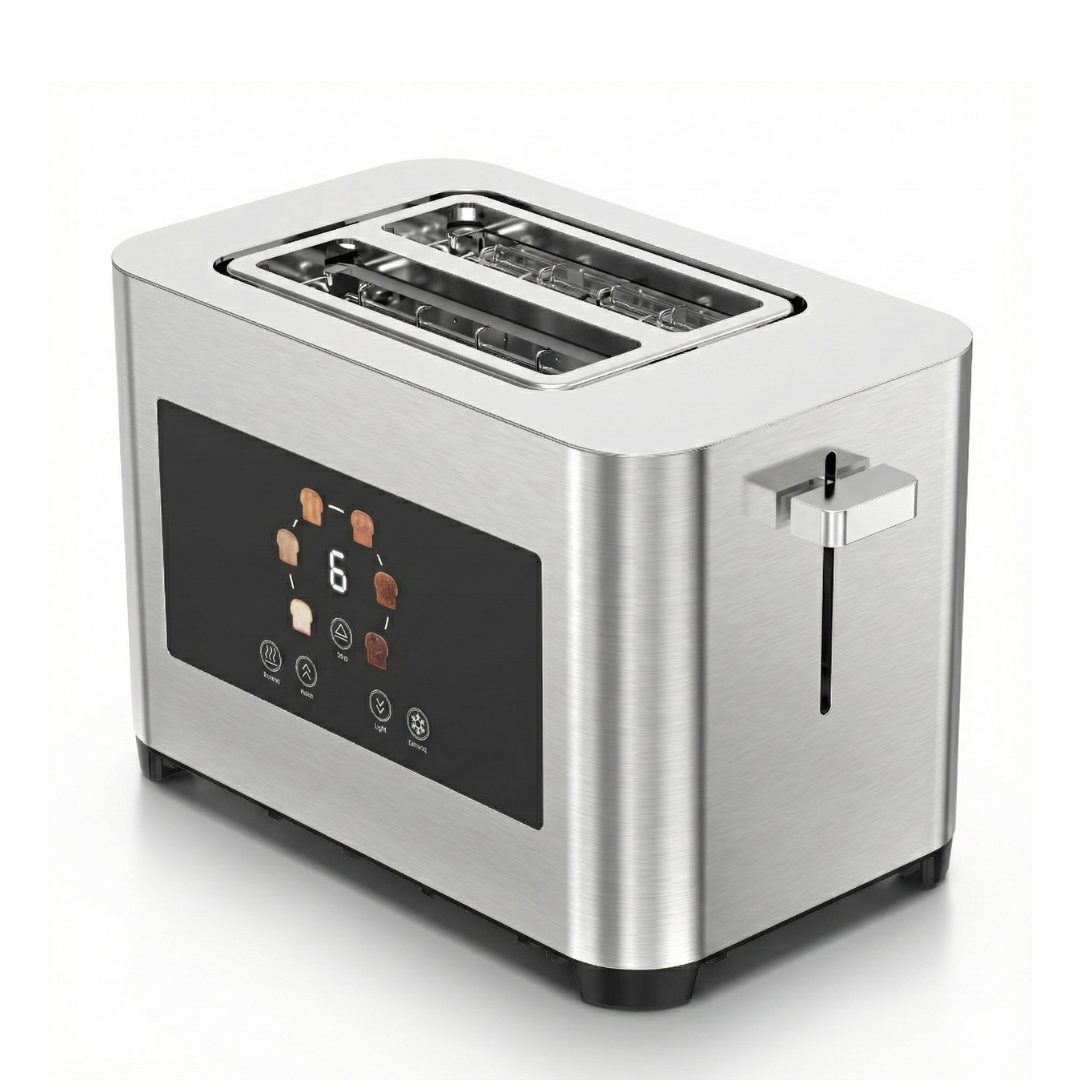 STARLYF Smart Toaster, Tostadora 2 Rebanadas Pantalla Táctil LED, Ranuras Extra Anchas, 6 Niveles