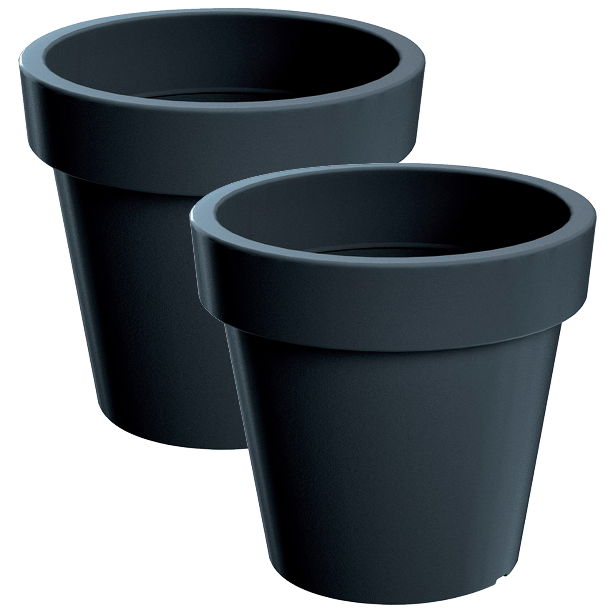 Maceta de Plástico Wellhome Lofly Antracita 29,3x29,3x27,1cm