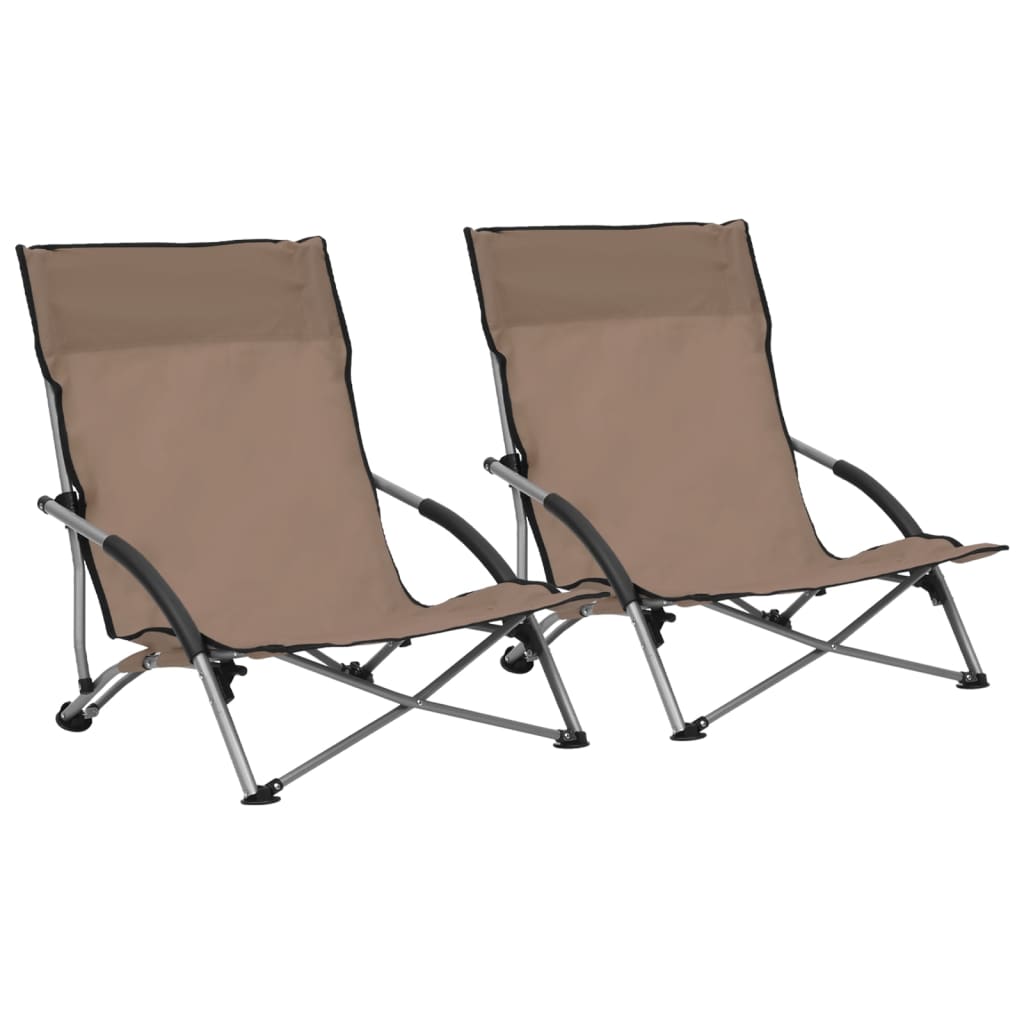 vidaXL Sillas de playa plegables 2 unidades tela