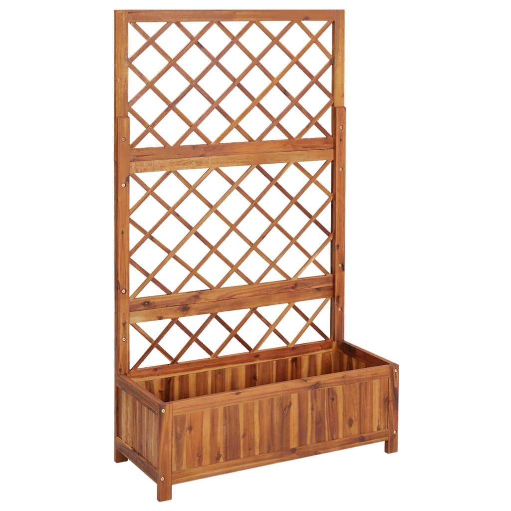 vidaXL Arriate con enrejado madera maciza de acacia 85x38x150 cm