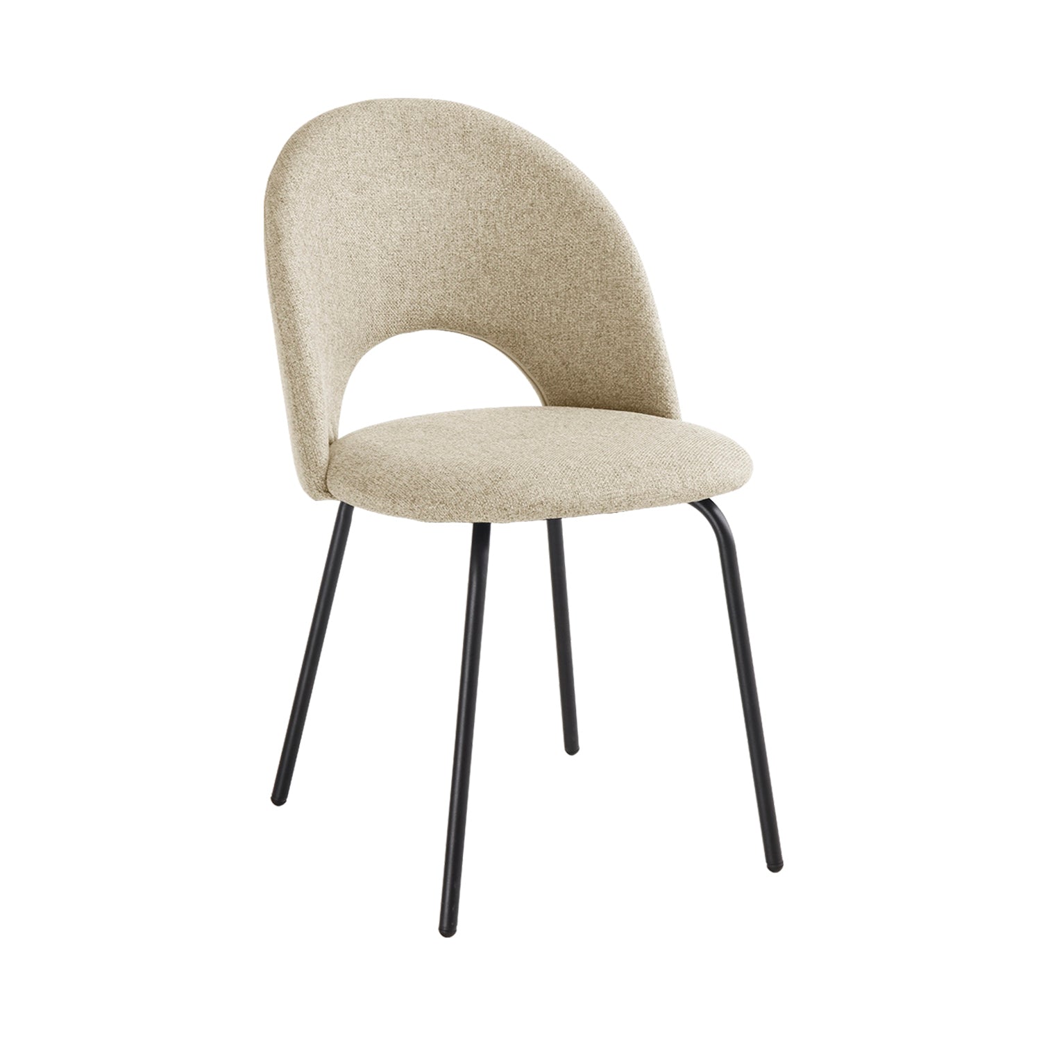 Set de 4 sillas de comedor tapizadas lupe  beige para hogar moderno mueble de almacenaje  - Homekit