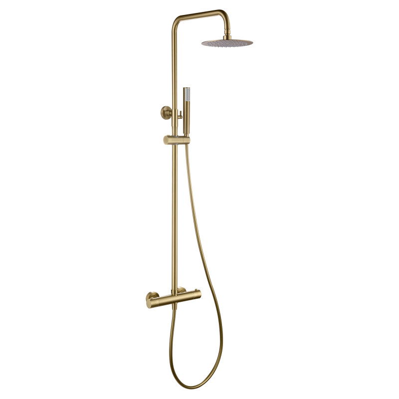 Imex Génova BTG053/OC barra de ducha termostática de acero inoxidable con acabado dorado cepillado